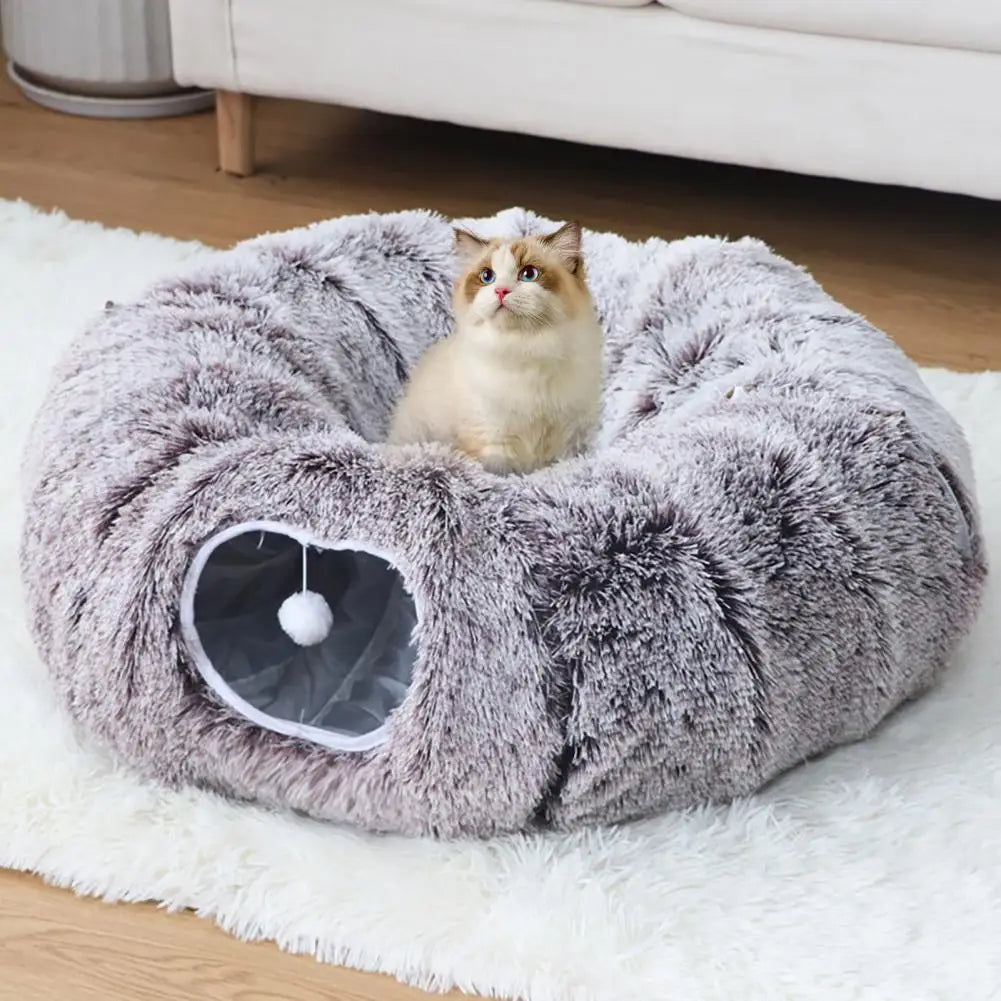 Pet Paradise Plush Tunnel Bed